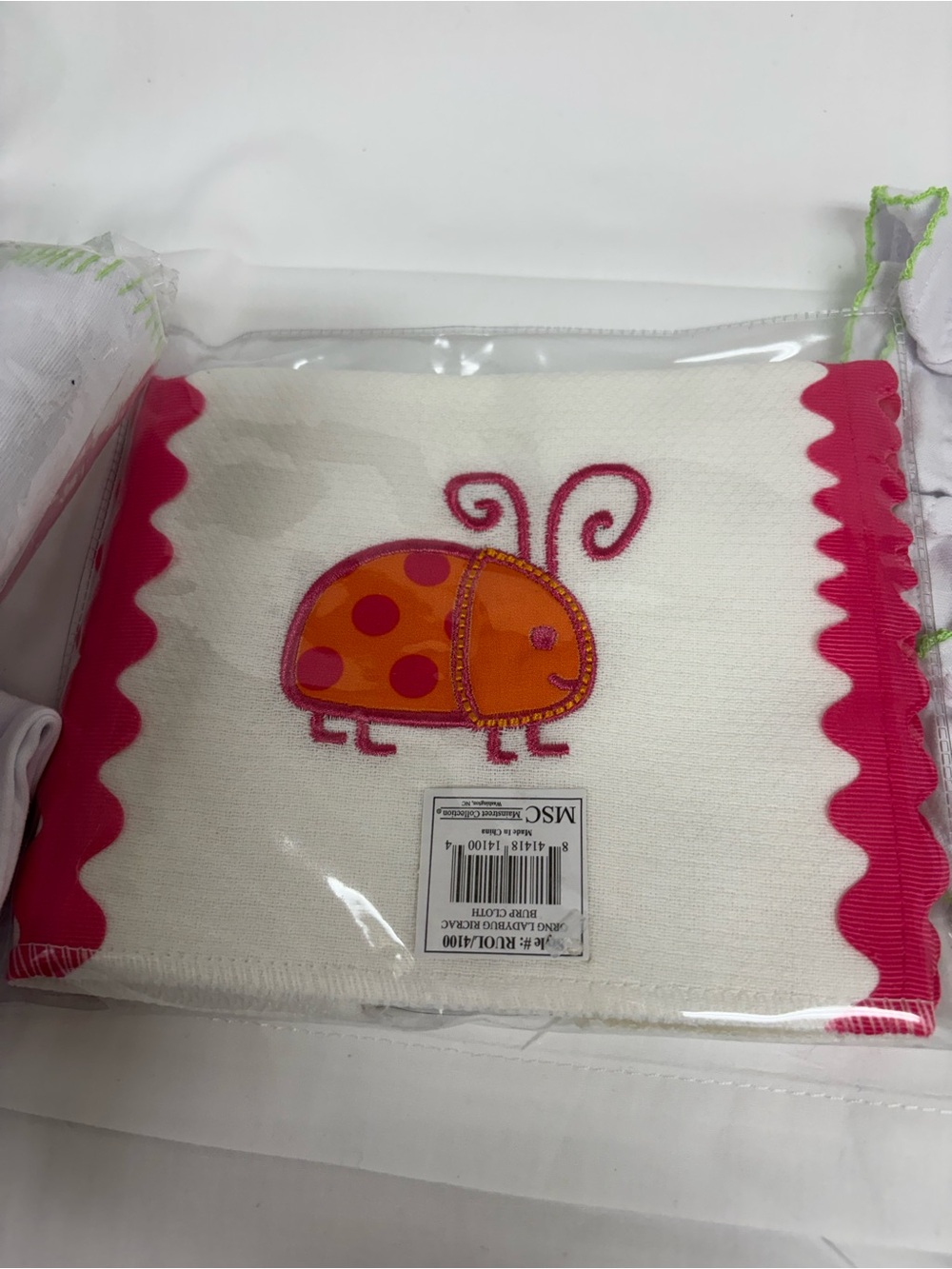 Three new Cute Applique burp cloths for baby girl.